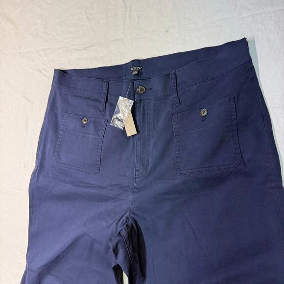 J. Crew women’s Sailor Slim Wide-Leg Chino Pant Size 35 navy blue BY637 NWT - Picture 8 of 9